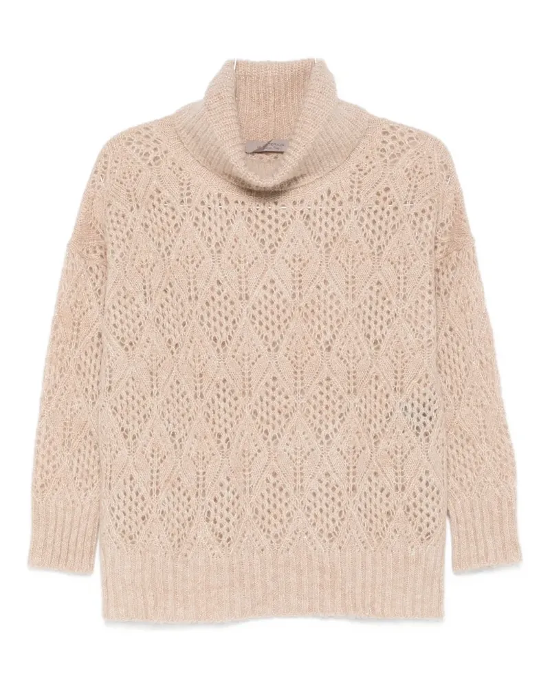 D.EXTERIOR open-work roll-neck sweater - Nude Nude