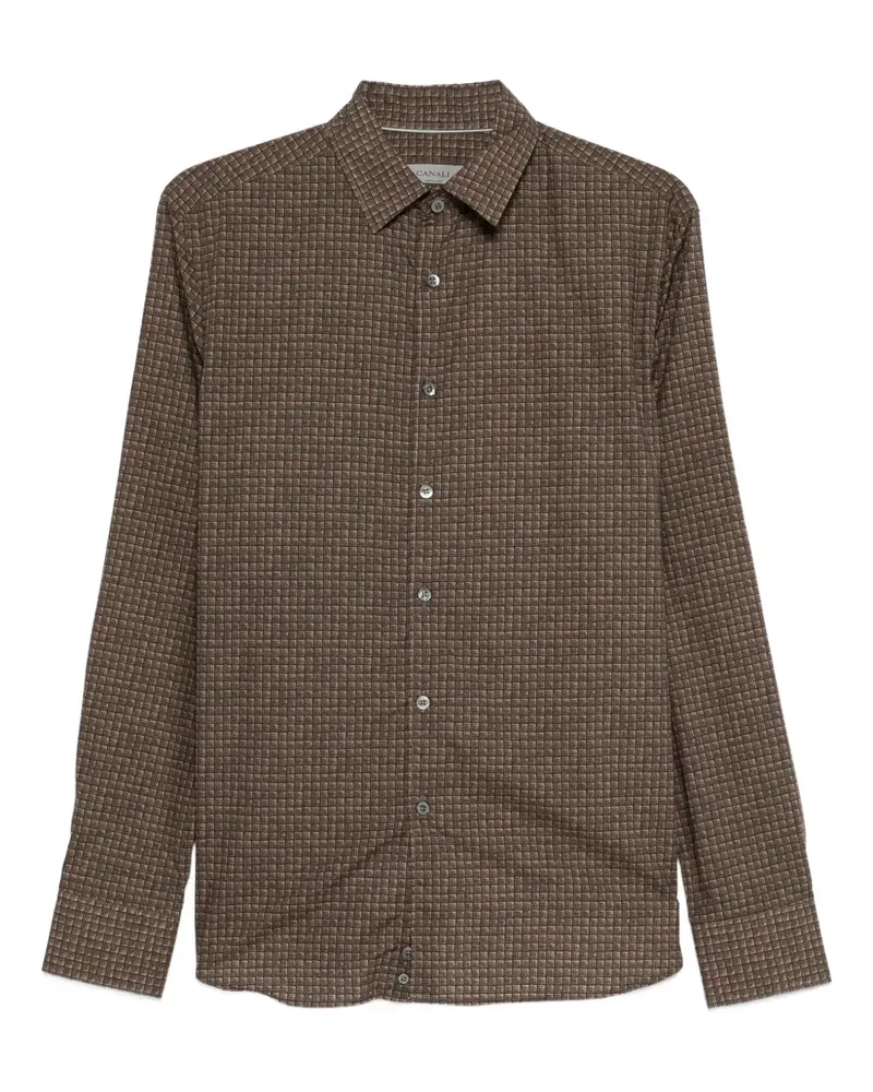 Canali Kariertes Hemd - Braun Braun