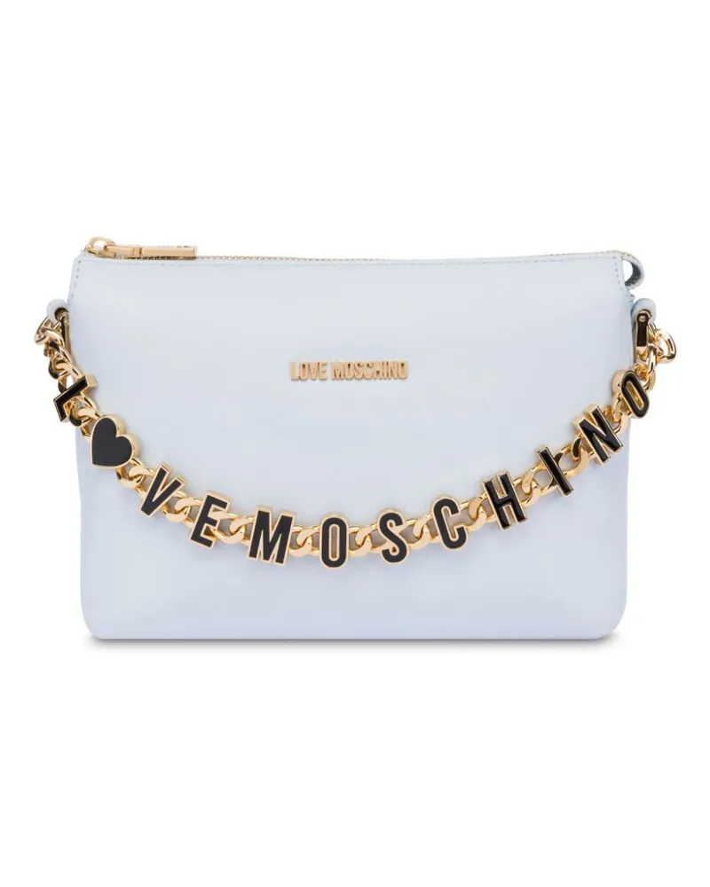Moschino Umhängetasche mit Logo-Kette - Blau Blau