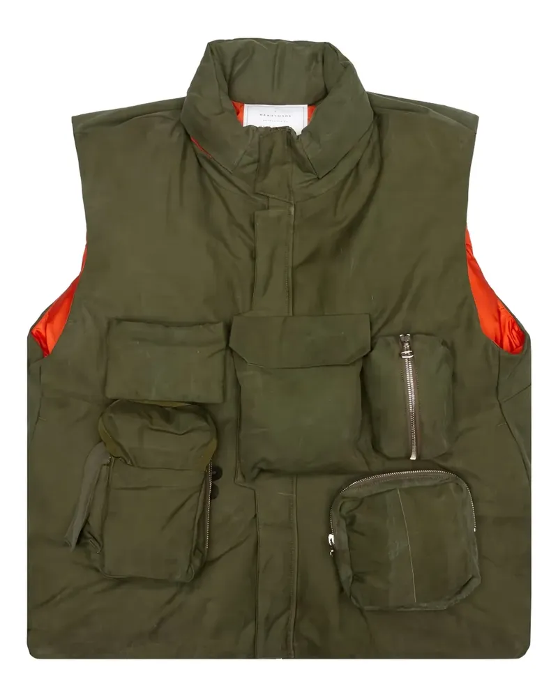 READYMADE Gefütterte Weste mit Taschen - Grün Grün