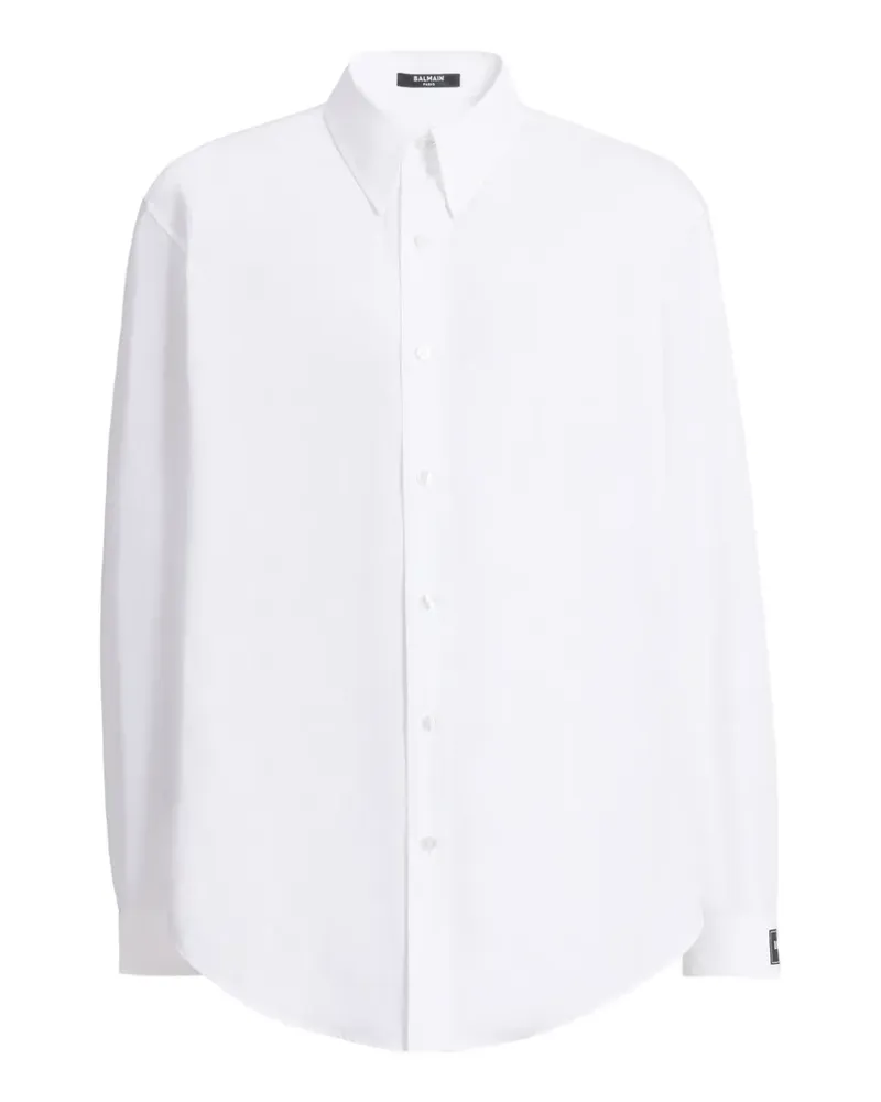 Balmain Paris Hemd aus Baumwoll-Popeline - Weiß Weiß