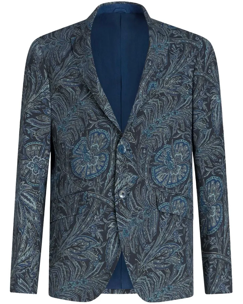 Etro Jacke mit Blumenmuster - Blau Blau