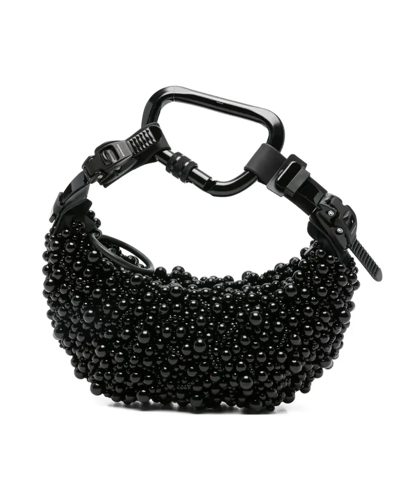 Innerraum Clutch mit Perlen - Schwarz Schwarz