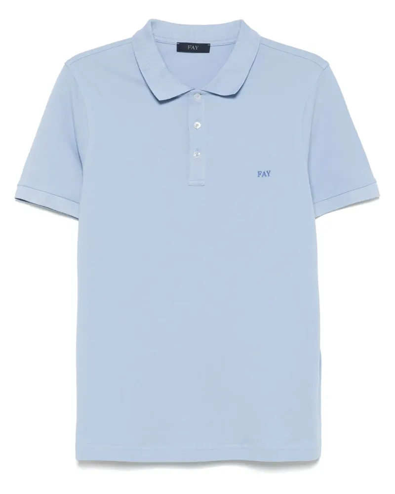 Fay Poloshirt aus Piqué - Blau Blau