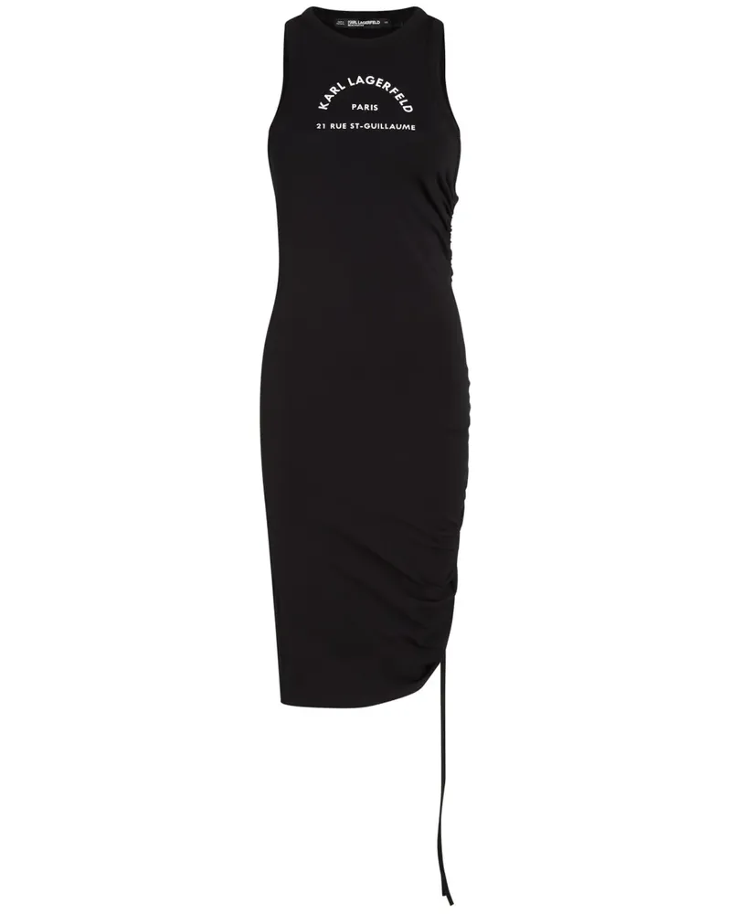 Karl Lagerfeld Ärmelloses Kleid mit Logo-Print - Schwarz Schwarz