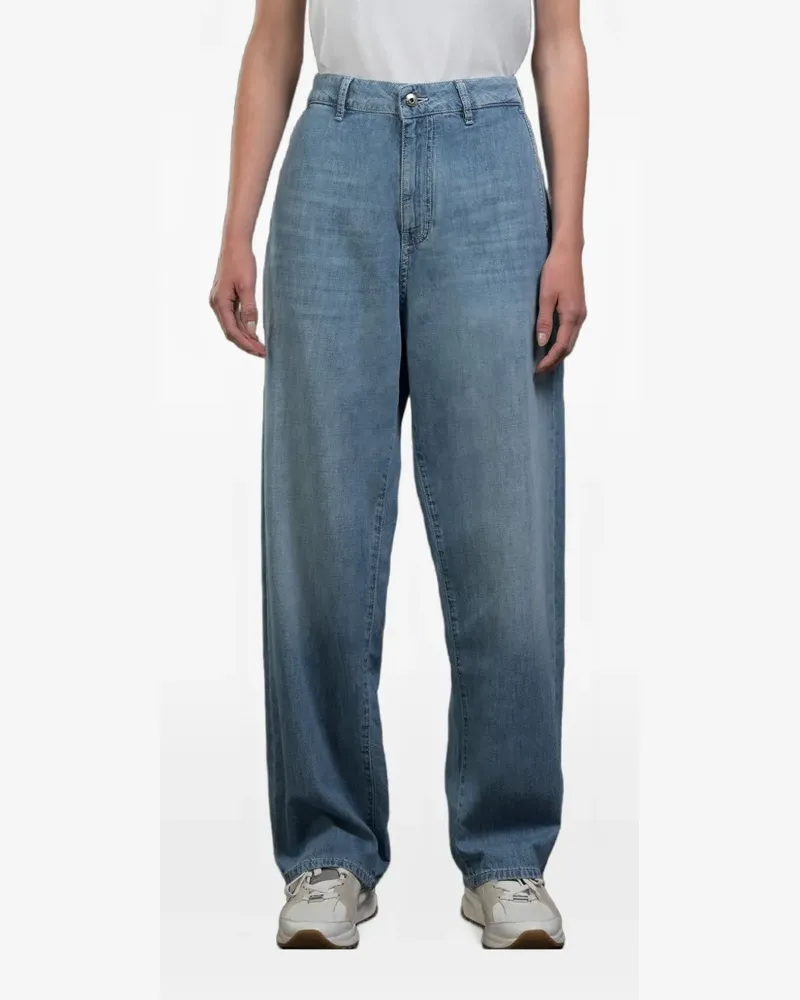 MOORER Cabirian embroidered straight-leg jeans - Blau Blau