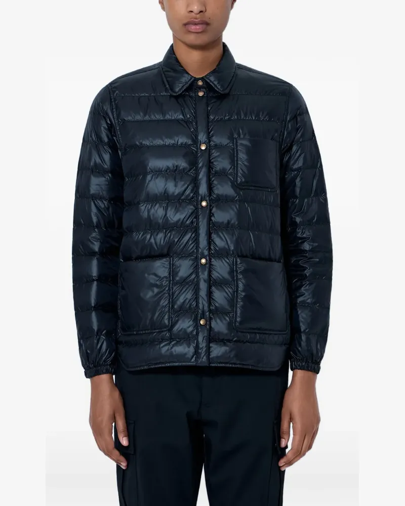 Moncler logo-patch padded jacket - Schwarz Schwarz