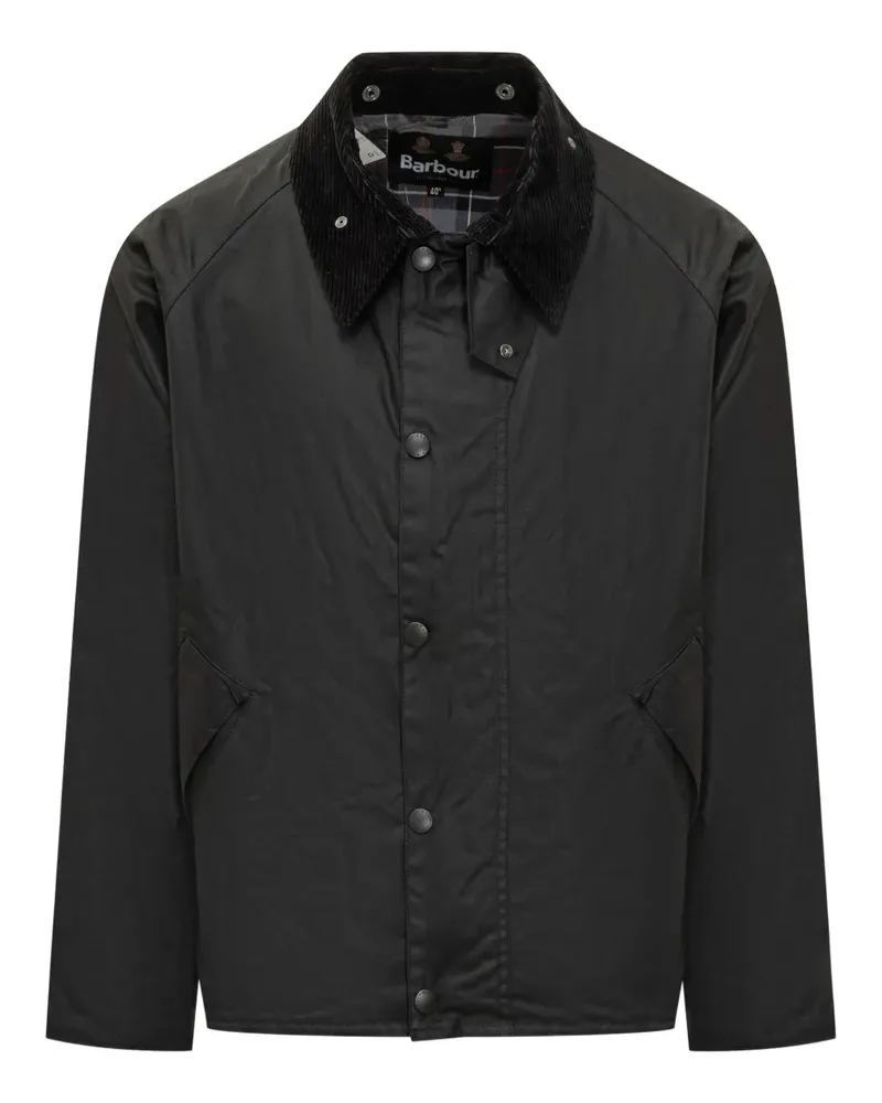 Barbour corduroy-collar jacket - Schwarz Schwarz
