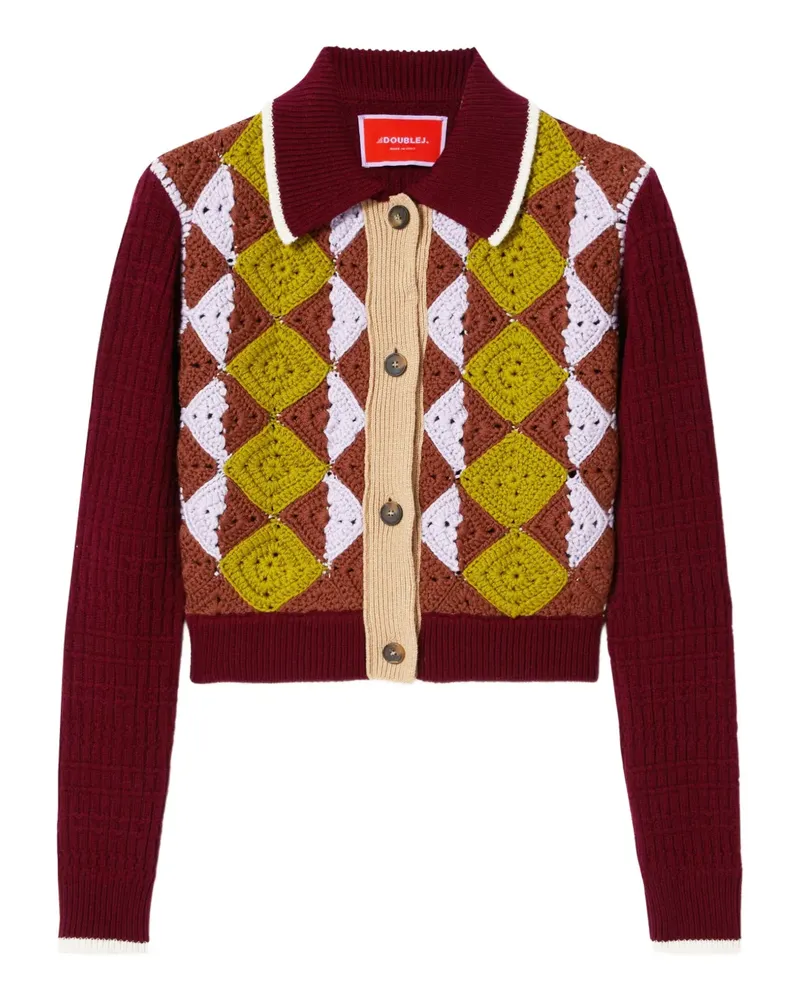 La DoubleJ Gehäkelter Cardigan mit Knopfverschluss - Braun Braun
