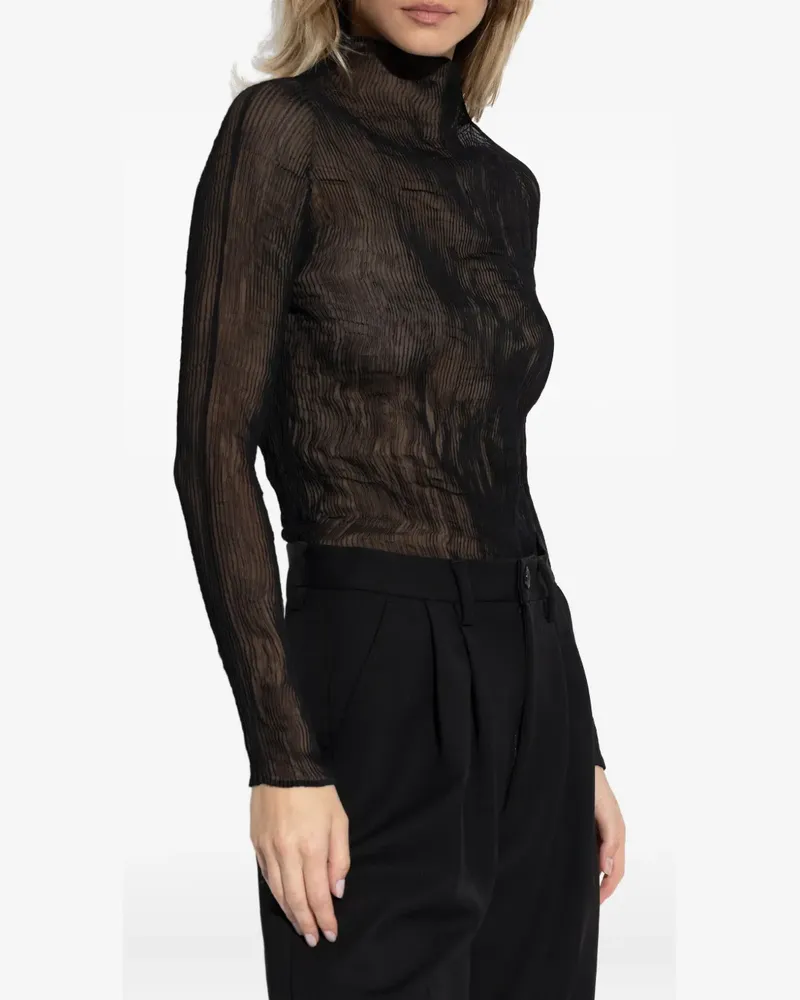 Issey Miyake high-neck long-sleeve top - Schwarz Schwarz
