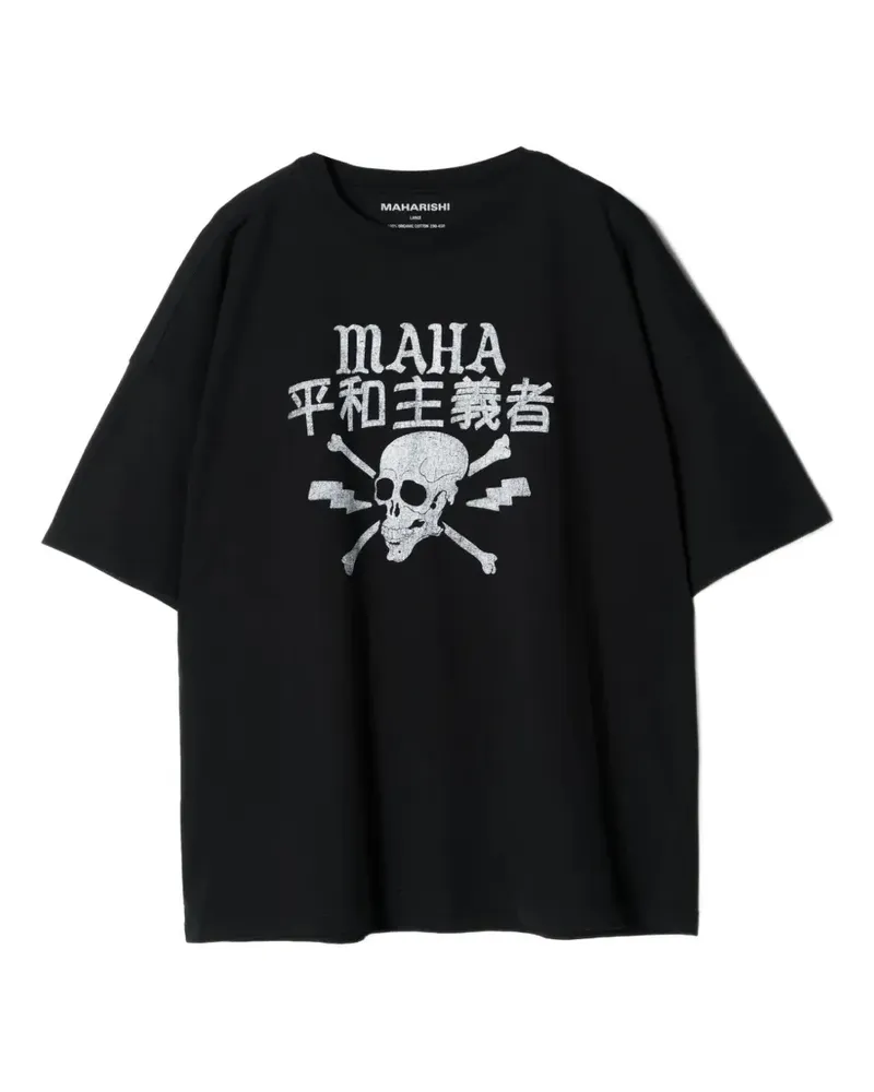 maharishi skull-print T-shirt - Schwarz Schwarz