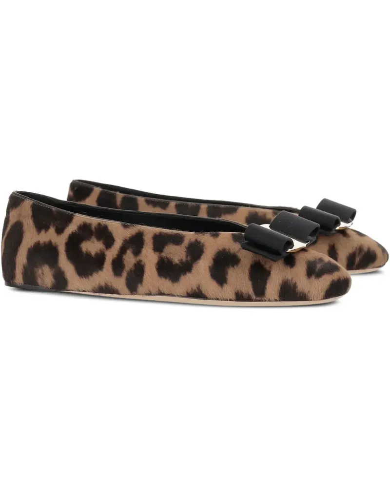 Ferragamo Ballerinas mit Vara-Schleife - Braun Braun