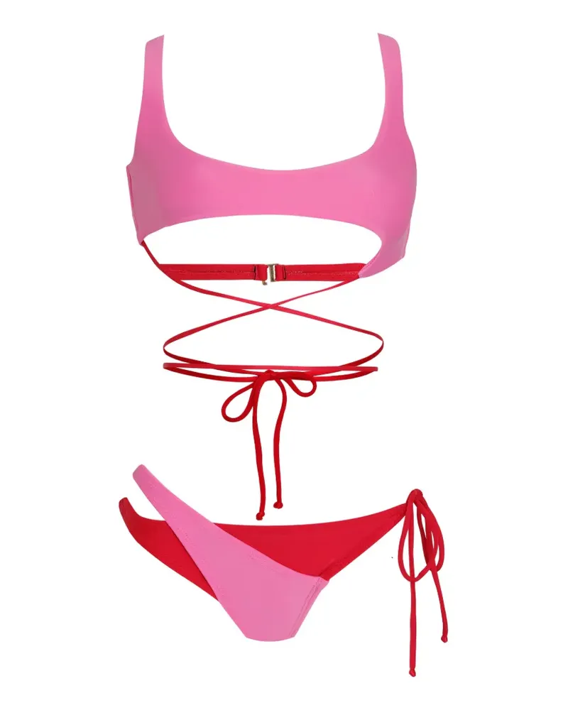 Amir Slama Bikini mit Schnürung - Rosa Rosa