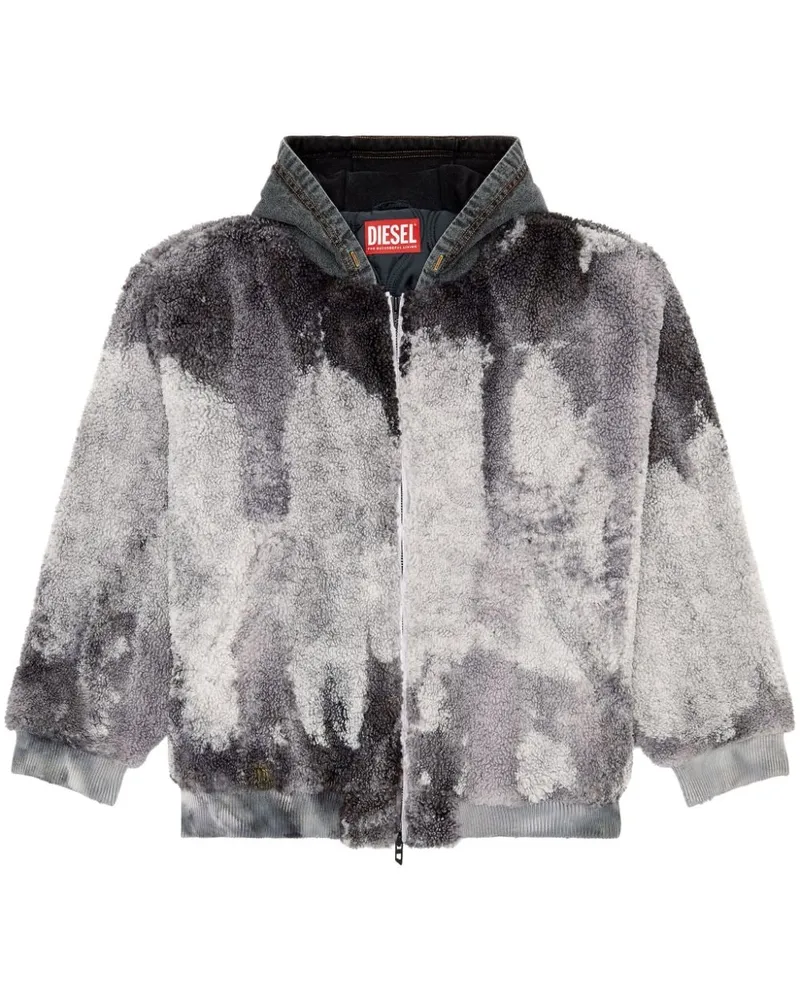 Diesel S-Depla Bomberjacke aus Fleece - Grau Grau