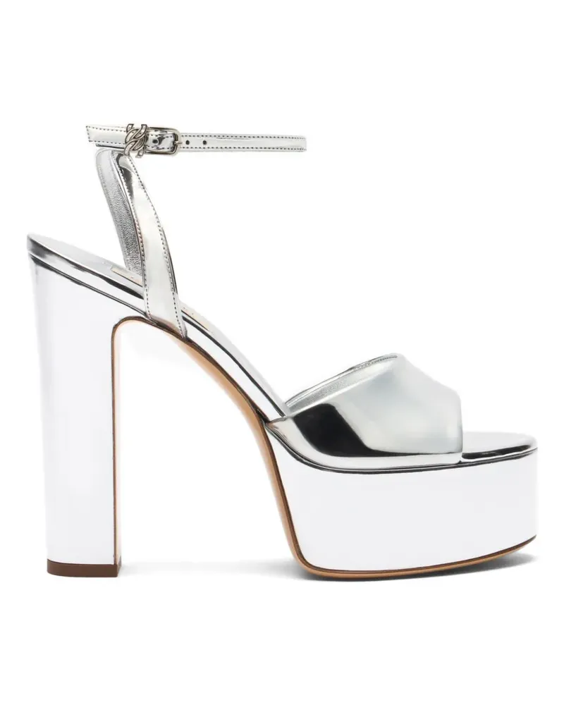 Casadei Plateau-Pumps mit Spiegelapplikation - Silber Silber