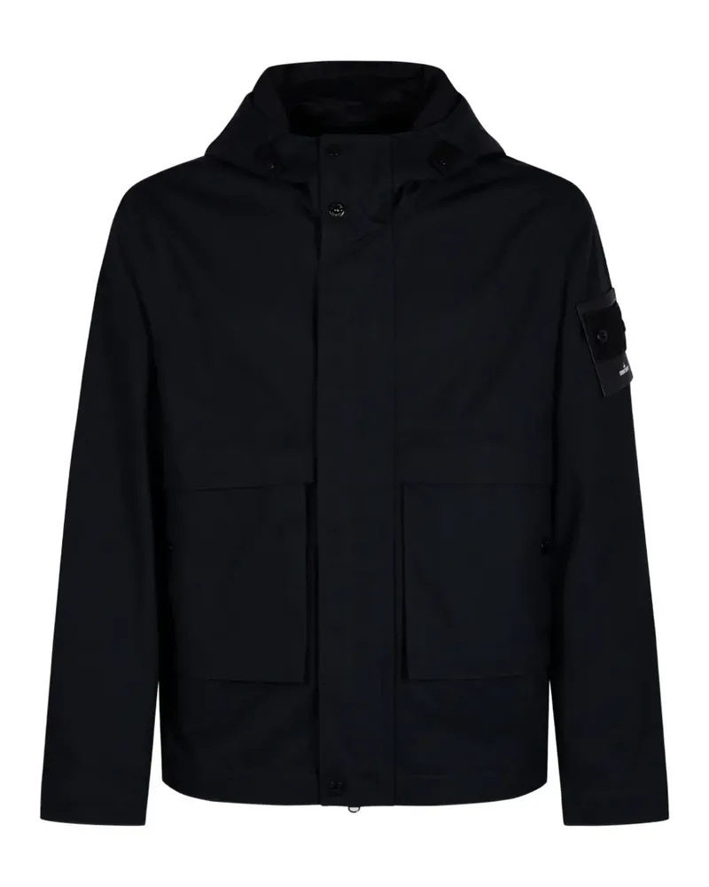 Stone Island long-sleeve hooded jacket - Schwarz Schwarz