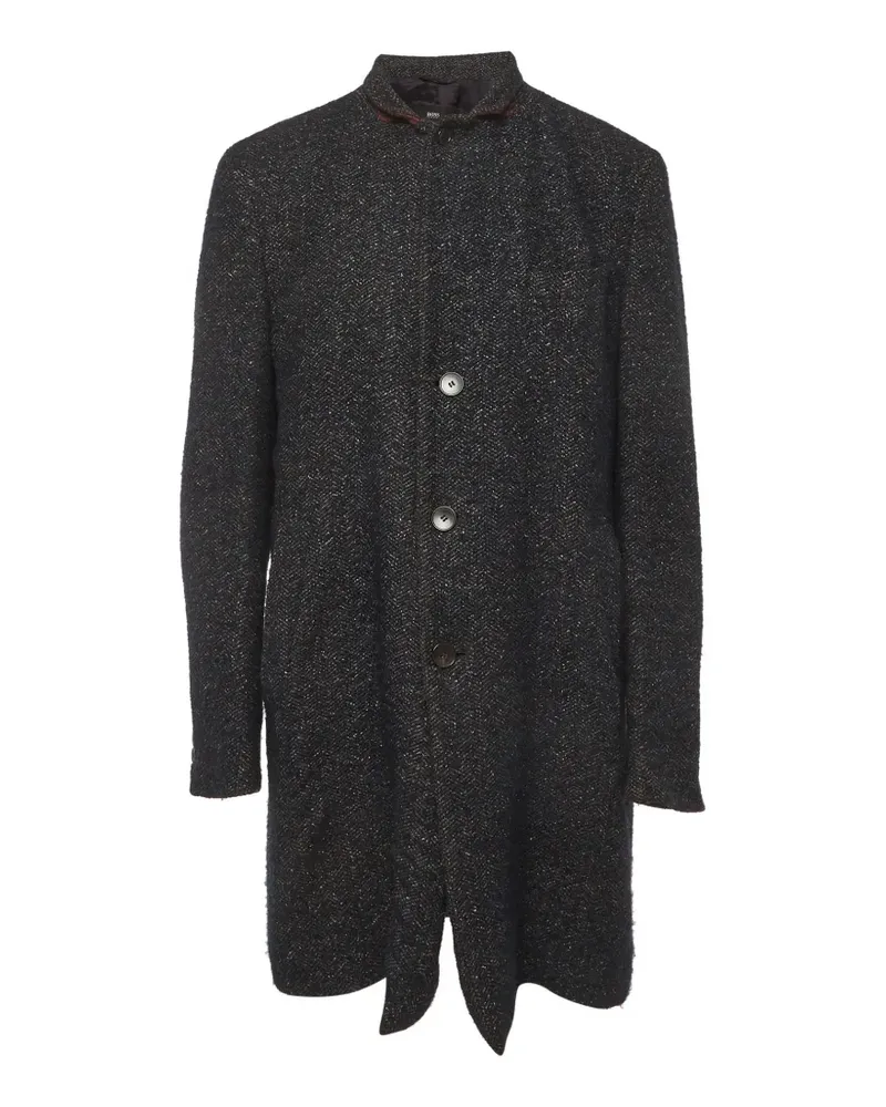 HUGO BOSS NYE1 herringbone tweed coat - Blau Blau