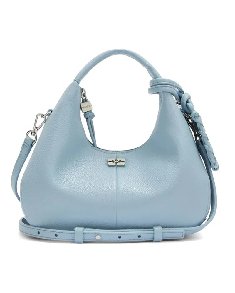 Ganni Shopper mit Logo-Schild - Blau Blau
