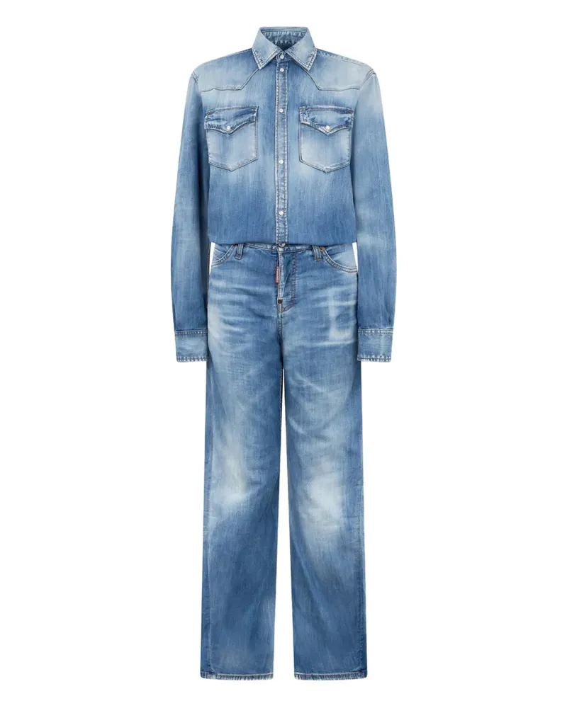 Dsquared2 Jumpsuit mit geknöpfter Tasche - Blau Blau