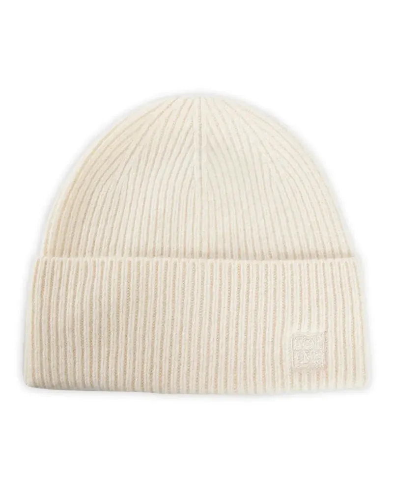 Totême Gerippte Beanie mit Logo-Stickerei - Nude Nude