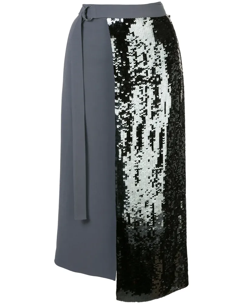 tibi sequinned wrap skirt - Grau Grau