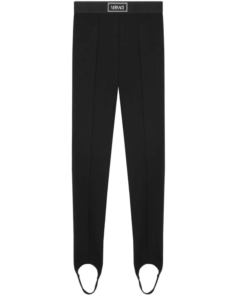 Versace 90s Vintage Logo Leggings - Schwarz Schwarz