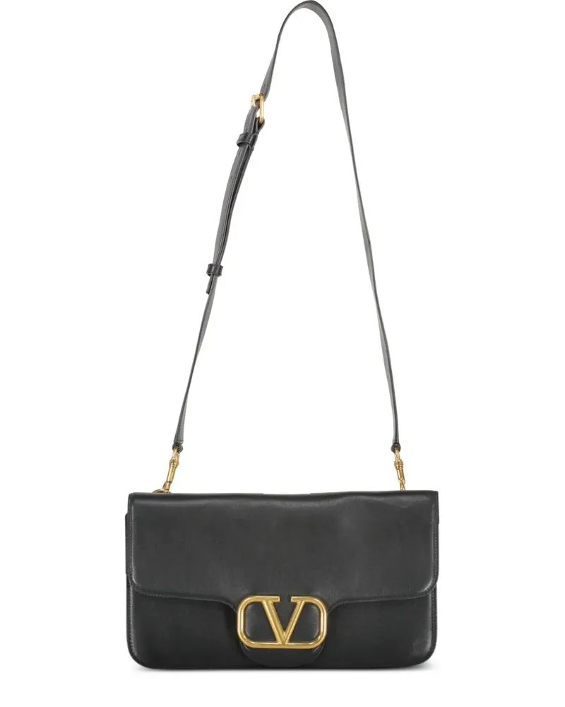 Valentino Garavani Kuriertasche mit Logo-Schild - Schwarz Schwarz
