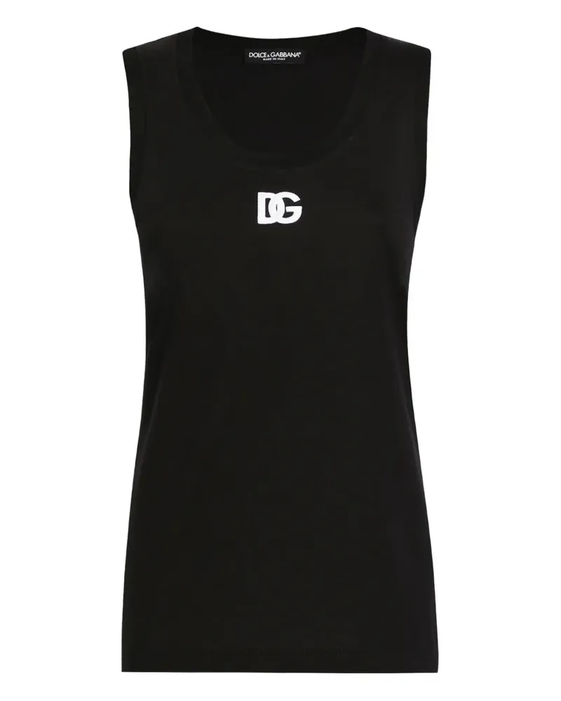 Dolce & Gabbana logo-detail cotton tank top - Schwarz Schwarz