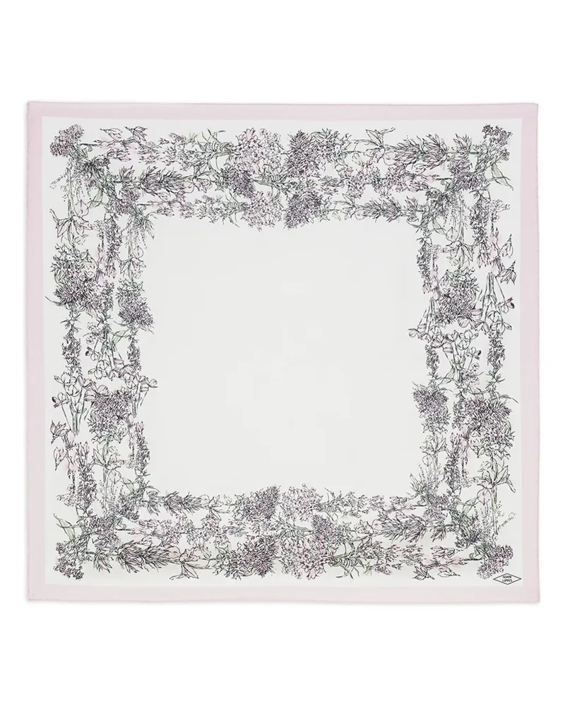 Adam Lippes Schal mit Blumen-Print Weiß