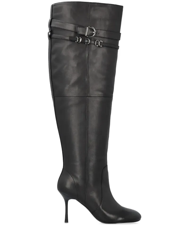 Pinko Kniehohe Lederstiefel - Schwarz Schwarz