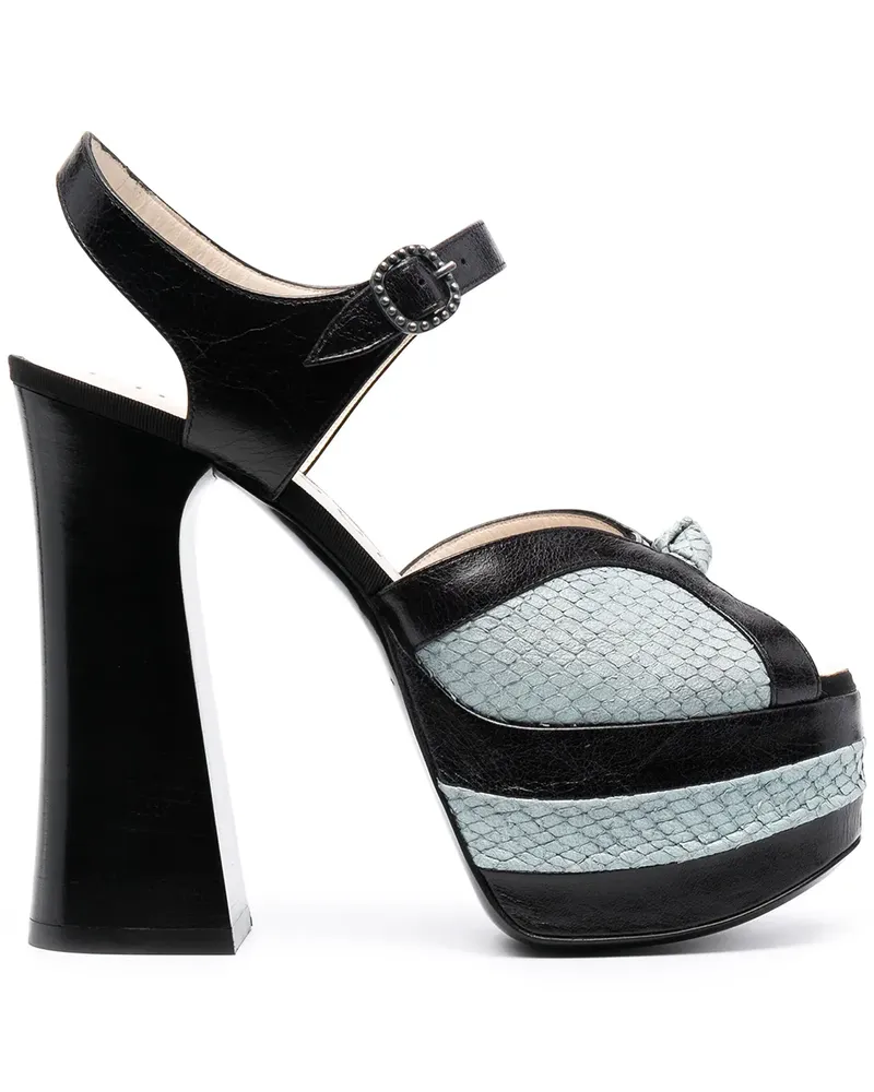 Philosophy Di Lorenzo Serafini Plateau-Sandalen in Colour-Block-Optik - Schwarz Schwarz