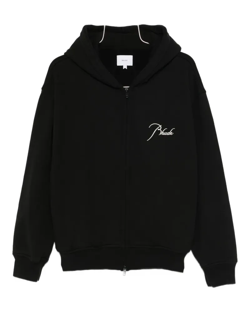 RHUDE Hoodie mit Logo-Stickerei - Schwarz Schwarz