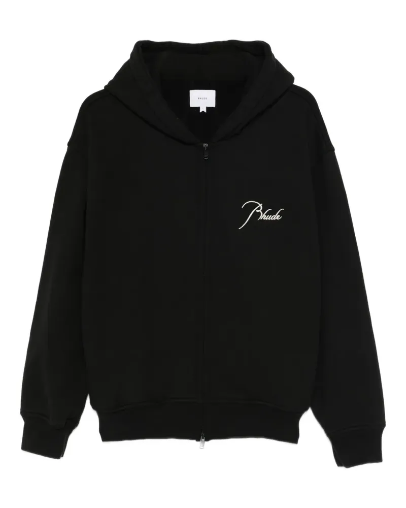 RHUDE Hoodie mit Logo-Stickerei - Schwarz Schwarz