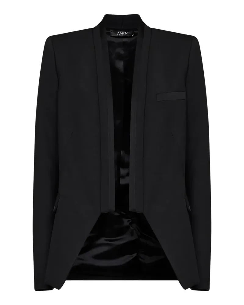 Amen Jacke mit Satin-Besatz - Schwarz Schwarz