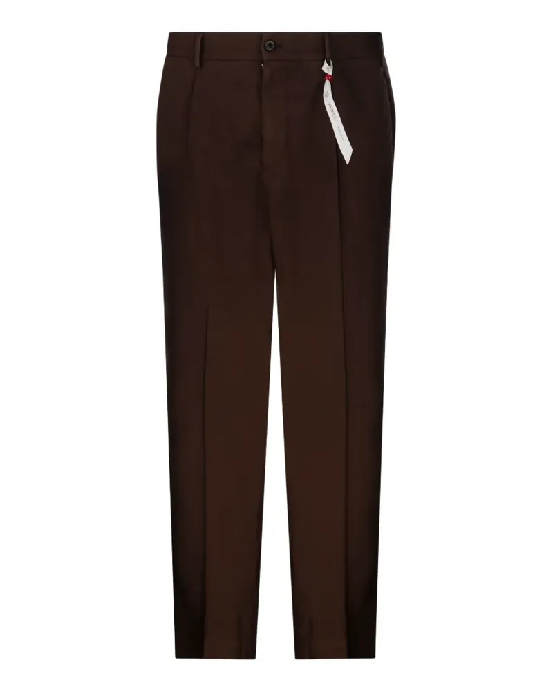 Biagio Santaniello pleated elasticated-waist trousers - Braun Braun