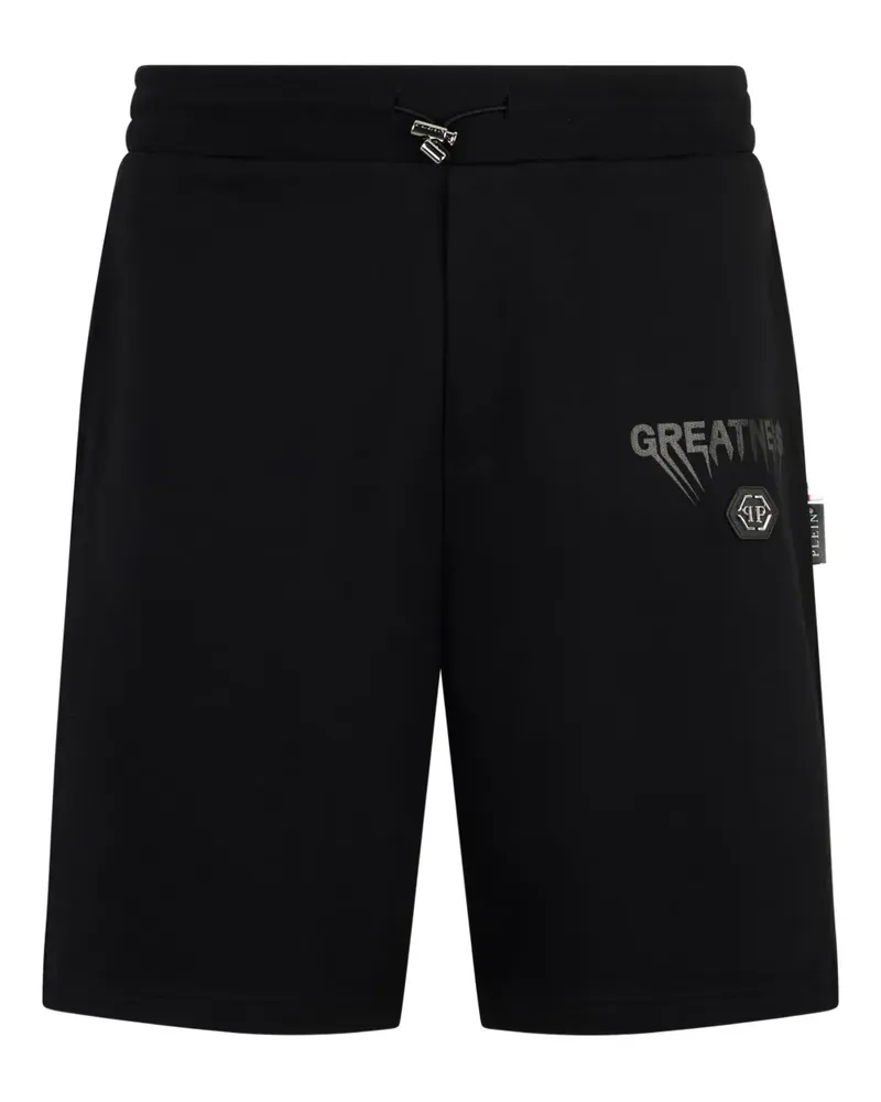 Philipp Plein fleece logo shorts - Schwarz Schwarz