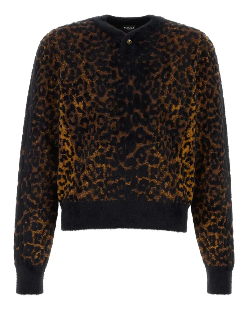 Versace Pullover mit Leoparden-Jacquardmuster - Gold Gold