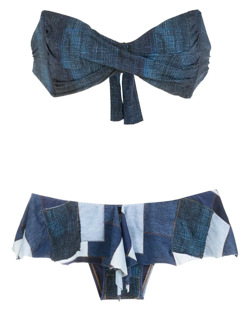 Amir Slama Klassischer Bikini - Blau Blau