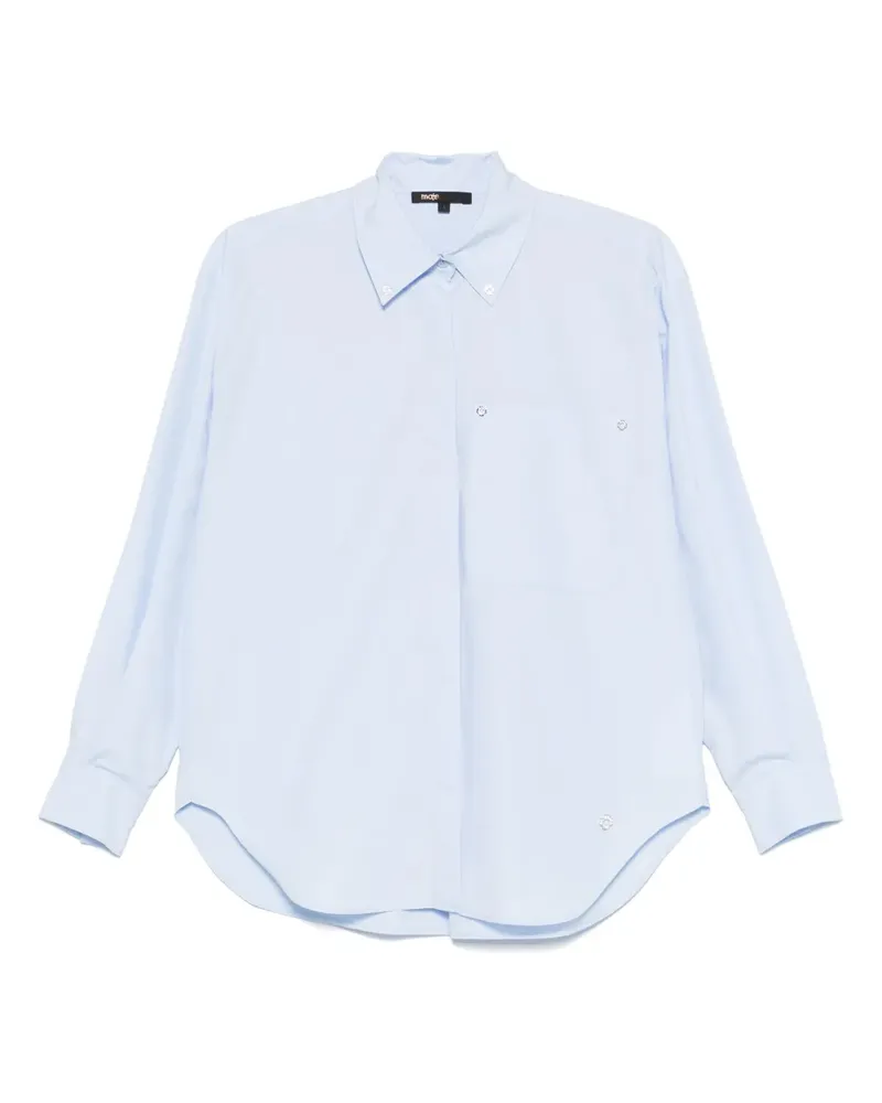 Maje Langes Popeline-Hemd - Blau Blau