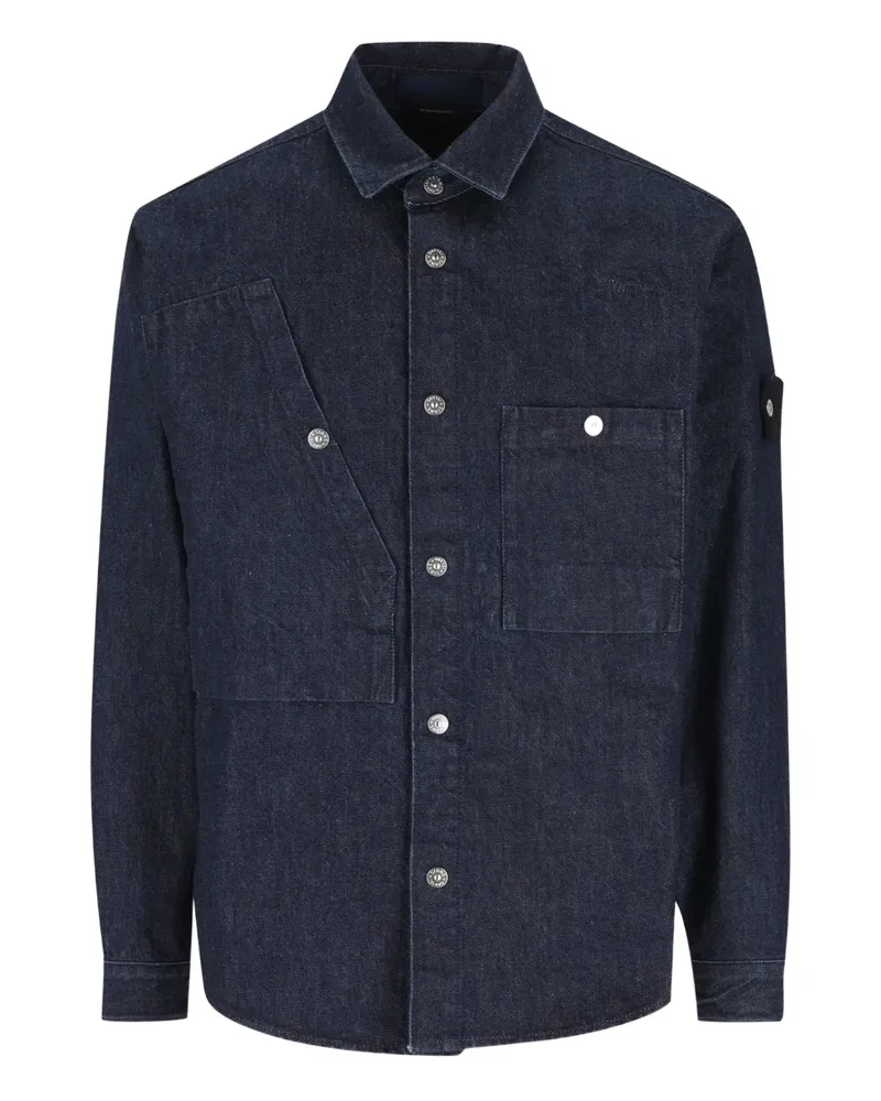 Stone Island cotton denim shirt - Blau Blau