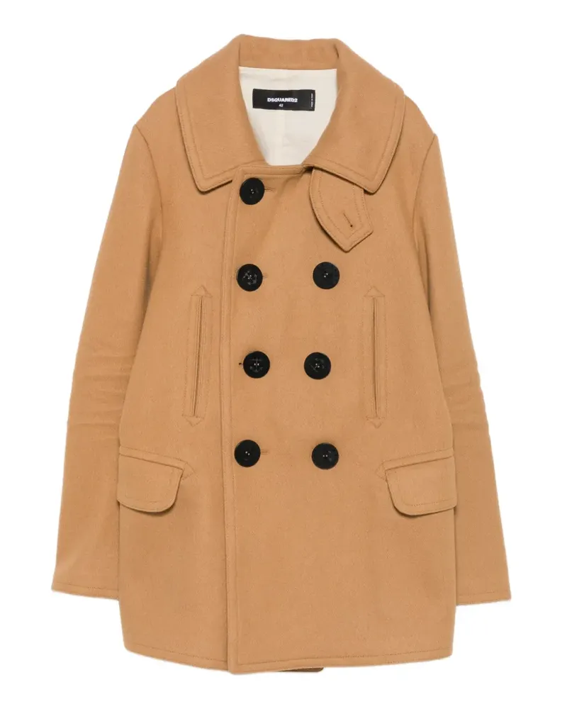 Dsquared2 double-breasted throat-latch coat - Braun Braun