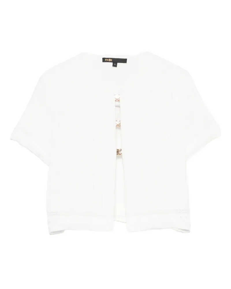 Maje ribbed-knit cropped top - Weiß Weiß