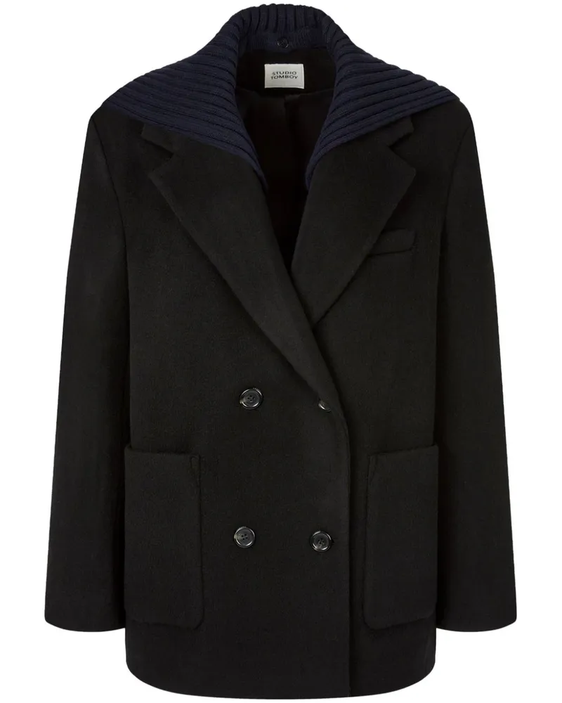 STUDIO TOMBOY Mantel mit abnehmbarem Patch - Schwarz Schwarz