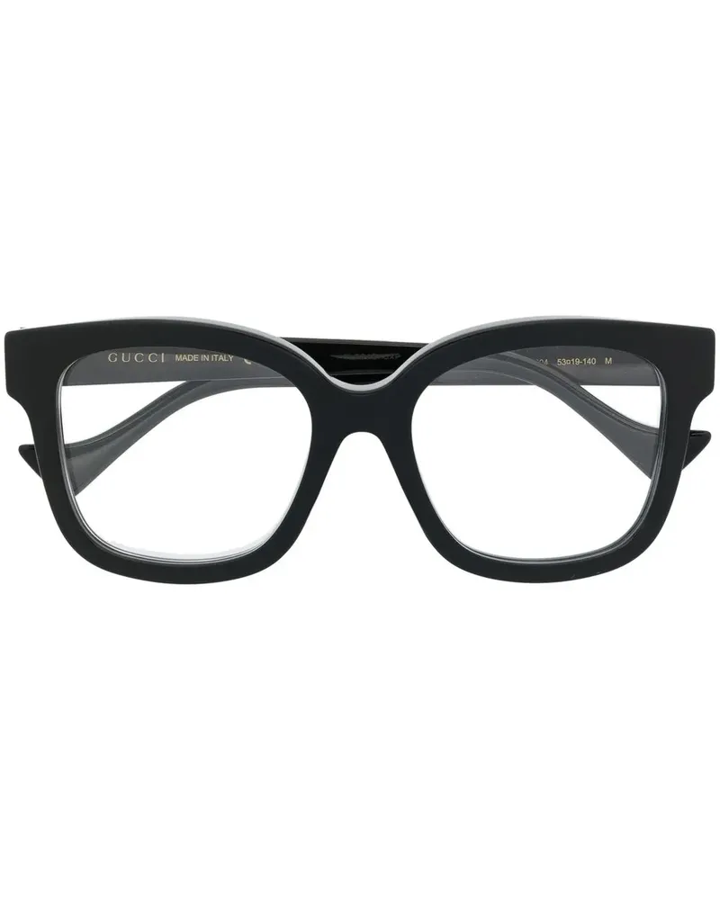 Gucci Brille mit eckigem Gestell - Schwarz Schwarz