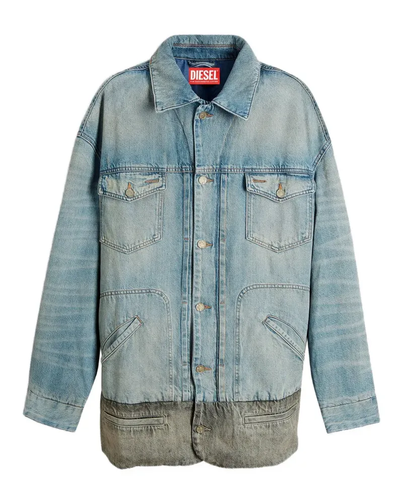 Diesel Jeansjacke mit Kontrastsaum - Blau Blau