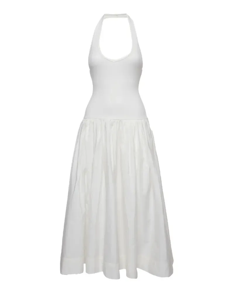 FourTwoFour on Fairfax rib-knit halterneck maxi dress - Weiß Weiß