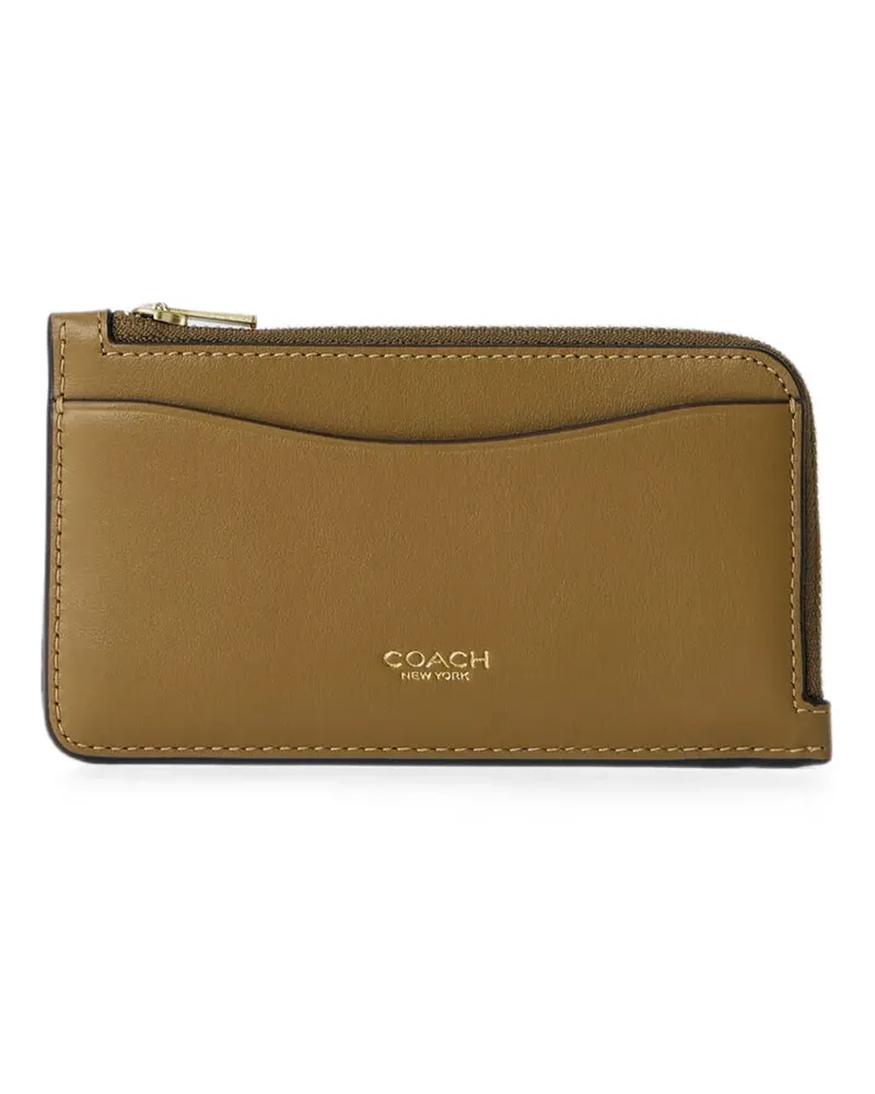 Coach smooth leather zip-around cardholder - Nude Nude