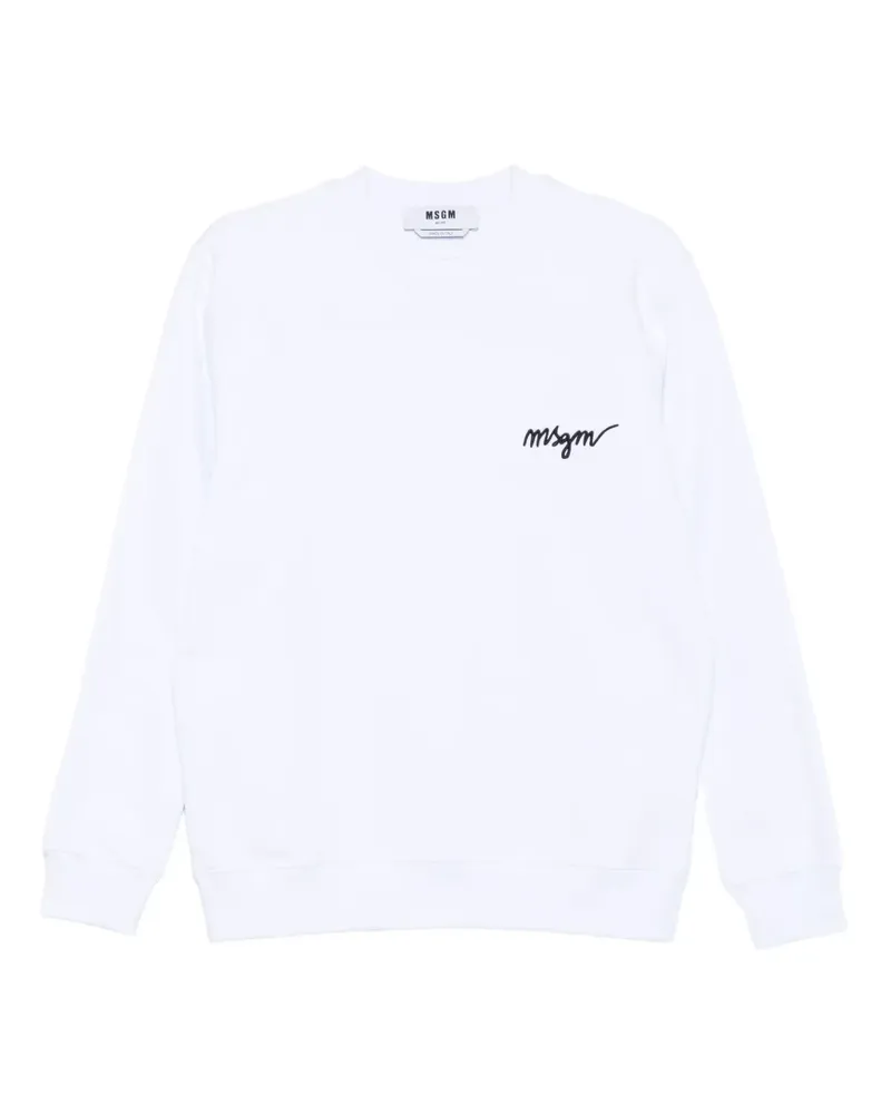 MSGM Sweatshirt mit Logo-Stickerei - Weiß Weiß