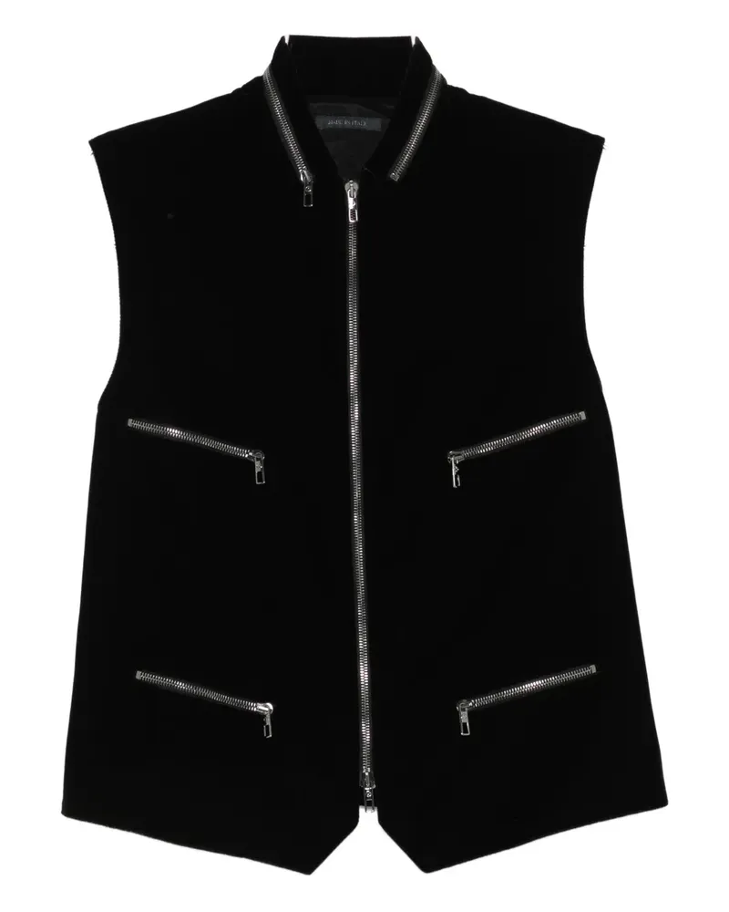 Giorgio Armani Weste mit Reißverschlussdetail - Schwarz Schwarz