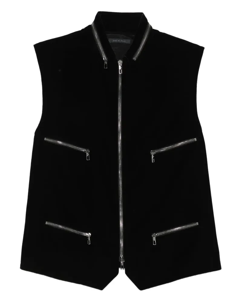 Giorgio Armani Weste mit Reißverschlussdetail - Schwarz Schwarz